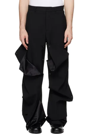 Y / PROJECT Black Button Panel Trousers