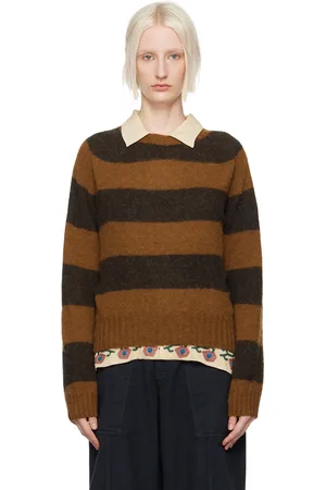 YMC Brown Jets Stripe Sweater