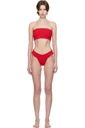 Hunza G Red Tracey Frill Bikini