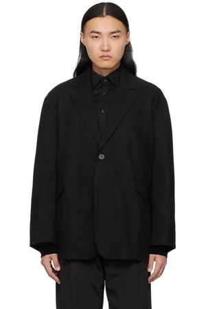 lesugiatelier Black Cotton Twill Blazer