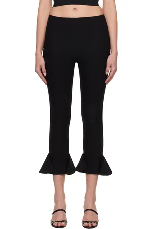 Nensi Dojaka Black Cropped Flared Trousers