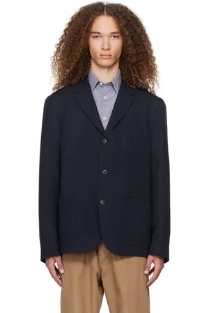 Sunspel Navy Three-Button Blazer