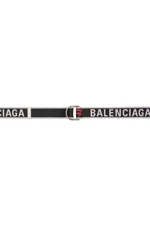 Balenciaga Black & White D Ring Belt