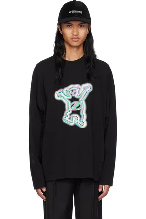 We11 Done Black Colorful Teddy Print Long Sleeve T-Shirt