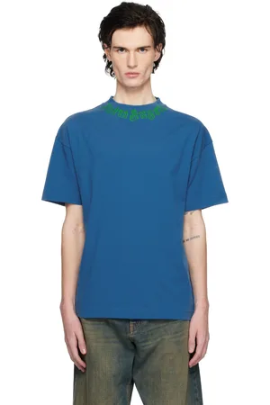 Palm Angels Blue Flame Logo T-Shirt