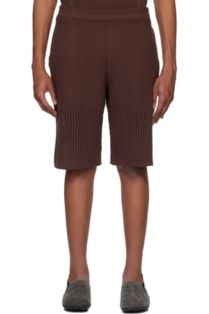 Issey Miyake Brown Rustic Knit Shorts