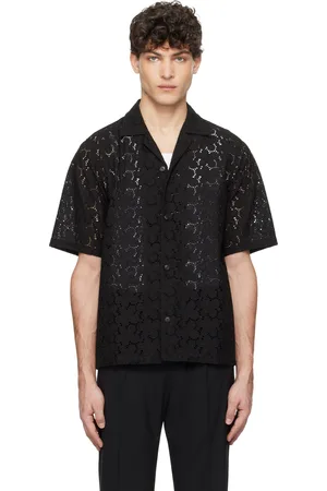 Tonywack Black Crocheted Cotton Lace Shirt