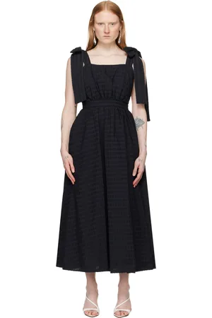 Msgm Black Bow Maxi Dress