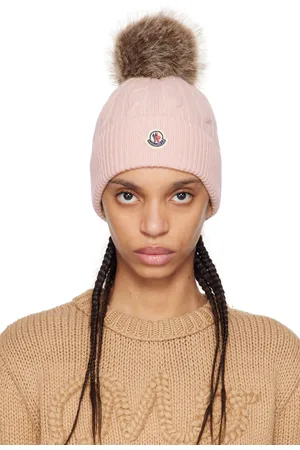 Moncler Pink Wool & Cashmere Pom Pom Beanie
