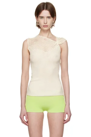 Isa Boulder Off-White One Pinch Shoulder Top