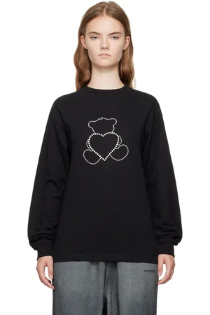 We11 Done Black Pearl Bear Long Sleeve T-Shirt