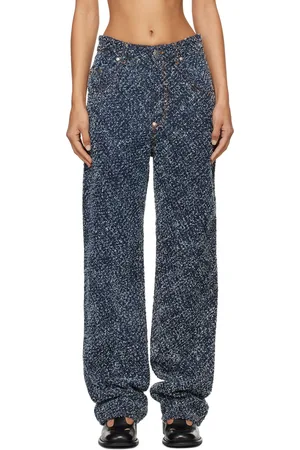Stella McCartney Blue High-Rise Bouclé Jeans