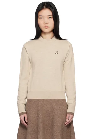 Maison Kitsuné Beige Bold Fox Head Sweater