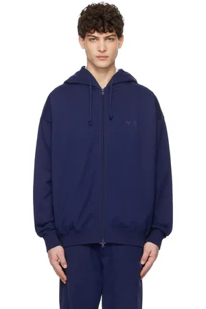 Y-3 Blue French Terry Zip Hoodie