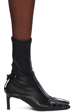 Jil Sander Black Stretch Leaf Nappa Boots