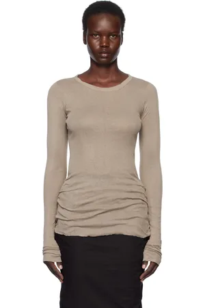 Rick Owens Taupe Hollywood Rib LS T-shirt