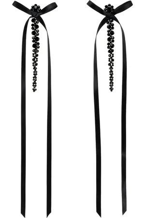 Simone Rocha Black Bow Ribbon Drip Earrings