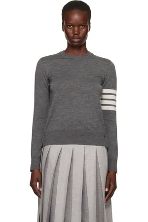 Thom Browne Gray Wool 4-Bar Relaxed Sweater