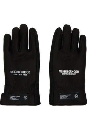 NEIGHBORHOOD Black Leather Boa Gloves