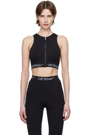 OFF-WHITE Black Logo Band Zip Rowing Sport Top