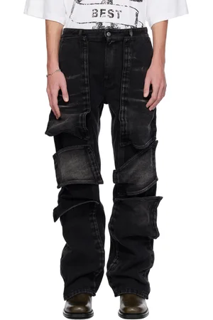 Y / PROJECT Black Velcro Multi Panel Jeans
