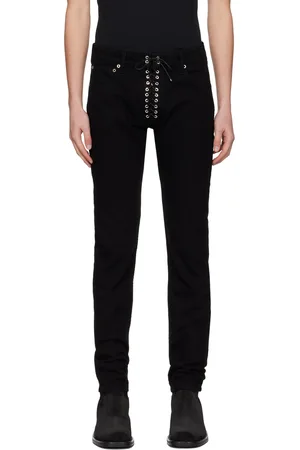 Ludovic De Saint Sernin Black Lace Up Jeans