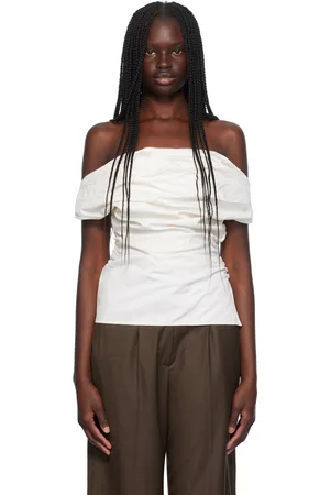 MAGDA BUTRYM White Silk Draped Top