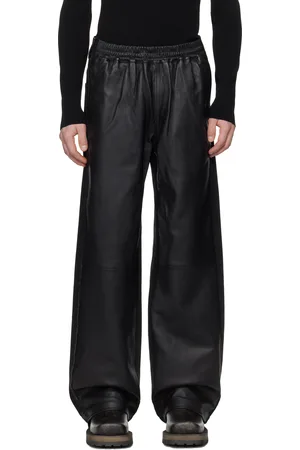 Diesel Black P-Ochs Leather Pants