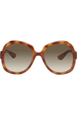 Gucci Brown Saint Tropez Tortoiseshell Oversized Sunglasses