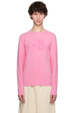 Maison Margiela Pink Flocked Long Sleeve T-Shirt