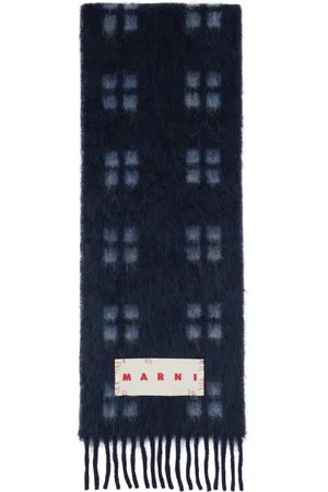 Marni Blue Square Motif Scarf