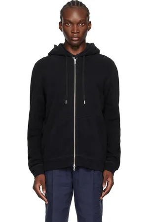 Sunspel Black Loopback Zip Hoodie