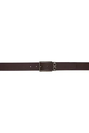 Salvatore Ferragamo Burgundy & Black Adjustable Reversible Belt