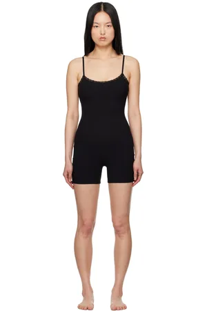 SKIMS Black Soft Lounge Lace Romper