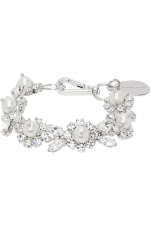 Simone Rocha Silver Pearl & Crystal Daisy Floret Bracelet