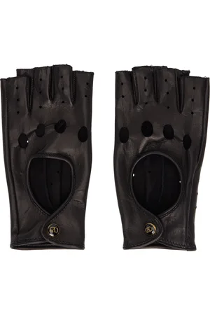 VALENTINO GARAVANI Black VLogo Signature Nappa Fingerless Gloves