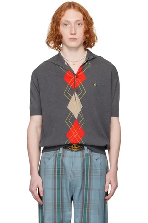 Vivienne Westwood Gray Argyle Polo