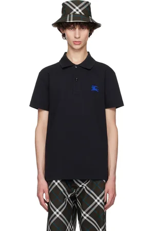 Burberry Black Cotton Polo