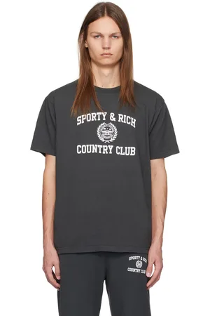 Sporty & Rich Black Varsity Crest T-Shirt