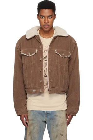 ERL Brown Sherpa Corduroy Trucker Jacket
