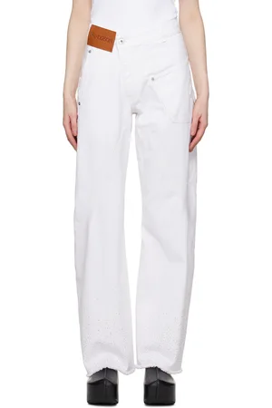 J.W.Anderson White Crystal-Cut Jeans