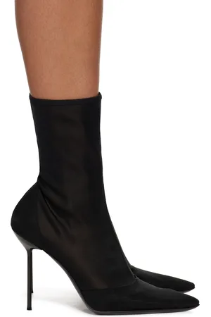 PARIS TEXAS Black Lidia Stretch Ankle Boots