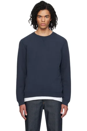 Sunspel Navy V-Stitch Sweatshirt