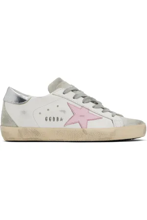 Golden Goose White & Gray Super-Star Sneakers
