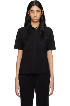 Moncler Black Embroidered-Logo Polo