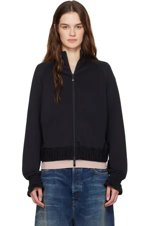 Moncler Black Neoprene Zip-Up Jacket