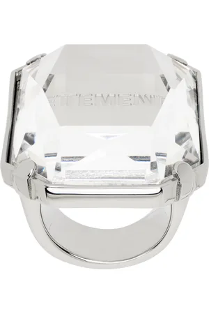 Vetements Silver Baguette Crystal Ring