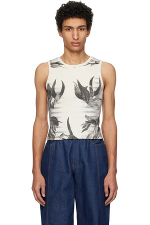 Jean Paul Gaultier Off-White Flower Body Morphing Mariniere Tank Top