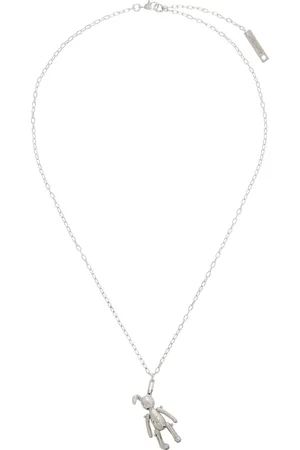 AMBUSH Silver Teddy Bear Charm Necklace