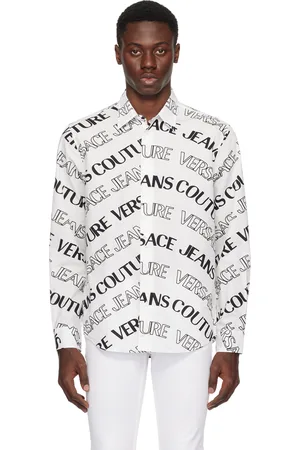 VERSACE White & Black Logowave Shirt